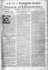 Aris's Birmingham Gazette Mon 18 Feb 1751 Page 1