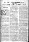 Aris's Birmingham Gazette Mon 25 Mar 1751 Page 1