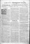 Aris's Birmingham Gazette Mon 04 May 1752 Page 1