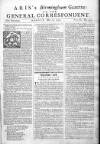Aris's Birmingham Gazette Mon 25 May 1752 Page 1