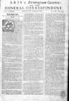 Aris's Birmingham Gazette Mon 15 Jun 1752 Page 1