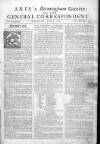 Aris's Birmingham Gazette Mon 29 Jun 1752 Page 1