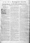 Aris's Birmingham Gazette Mon 13 Jul 1752 Page 1