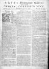 Aris's Birmingham Gazette Mon 27 Jul 1752 Page 1