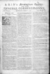 Aris's Birmingham Gazette Monday 02 October 1752 Page 1