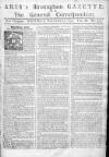 Aris's Birmingham Gazette Monday 27 November 1752 Page 1