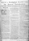 Aris's Birmingham Gazette Monday 25 December 1752 Page 1