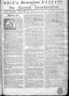Aris's Birmingham Gazette Monday 30 April 1753 Page 1
