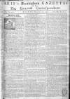 Aris's Birmingham Gazette Monday 22 October 1753 Page 1