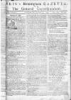 Aris's Birmingham Gazette Monday 14 February 1757 Page 1
