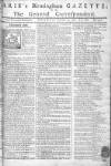 Aris's Birmingham Gazette Monday 11 February 1760 Page 1