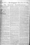 Aris's Birmingham Gazette Monday 26 May 1760 Page 1