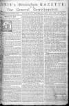 Aris's Birmingham Gazette Monday 22 September 1760 Page 1