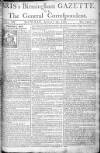 Aris's Birmingham Gazette Monday 26 January 1761 Page 1