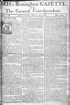 Aris's Birmingham Gazette Monday 23 March 1761 Page 1