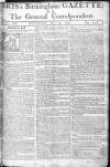 Aris's Birmingham Gazette Monday 25 May 1761 Page 1