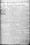 Aris's Birmingham Gazette Monday 29 June 1761 Page 1