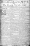 Aris's Birmingham Gazette Monday 06 July 1761 Page 1