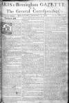 Aris's Birmingham Gazette Monday 07 September 1761 Page 1