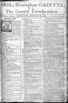 Aris's Birmingham Gazette Monday 28 September 1761 Page 1