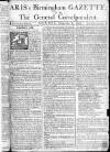 Aris's Birmingham Gazette Monday 08 February 1762 Page 1