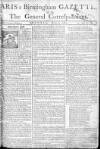 Aris's Birmingham Gazette Monday 07 June 1762 Page 1