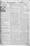 Aris's Birmingham Gazette Monday 04 April 1763 Page 1