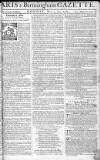 Aris's Birmingham Gazette Monday 27 May 1765 Page 1