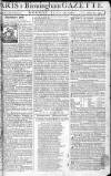 Aris's Birmingham Gazette Monday 17 June 1765 Page 1