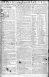 Aris's Birmingham Gazette Monday 18 November 1765 Page 1
