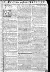 Aris's Birmingham Gazette Monday 09 June 1766 Page 1
