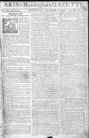 Aris's Birmingham Gazette Monday 08 September 1766 Page 1