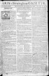 Aris's Birmingham Gazette Monday 29 September 1766 Page 1