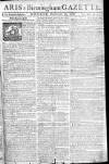 Aris's Birmingham Gazette Monday 29 December 1766 Page 1