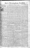 Aris's Birmingham Gazette Monday 06 February 1769 Page 1