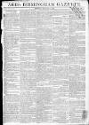 Aris's Birmingham Gazette Monday 01 February 1796 Page 1