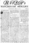 Manchester Mercury Tue 24 Mar 1752 Page 1