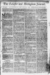 Leicester Journal Saturday 14 September 1765 Page 1