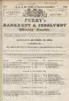 Perry's Bankrupt Gazette Saturday 12 October 1833 Page 1