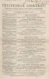 Cheltenham Looker-On Saturday 19 January 1861 Page 1