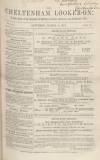 Cheltenham Looker-On Saturday 09 March 1861 Page 1