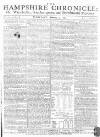 Hampshire Chronicle Monday 04 January 1773 Page 1