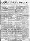 Hampshire Chronicle Monday 11 January 1773 Page 1