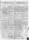 Hampshire Chronicle Monday 01 February 1773 Page 1