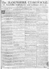 Hampshire Chronicle Monday 10 January 1774 Page 1