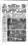 Yorkshire Evening Post Friday 15 February 1952 Page 1