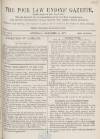 Poor Law Unions' Gazette Saturday 03 November 1877 Page 1