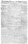 Reading Mercury Monday 31 August 1772 Page 1