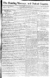 Reading Mercury Monday 26 October 1772 Page 1