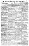Reading Mercury Monday 09 November 1772 Page 1